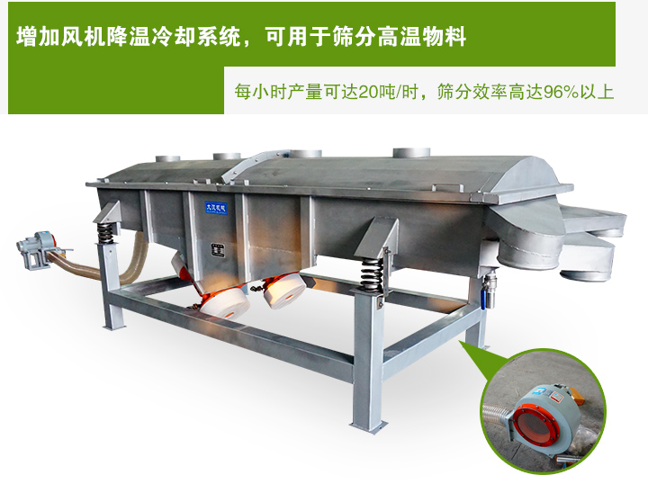 風(fēng)冷式直線篩分機特點